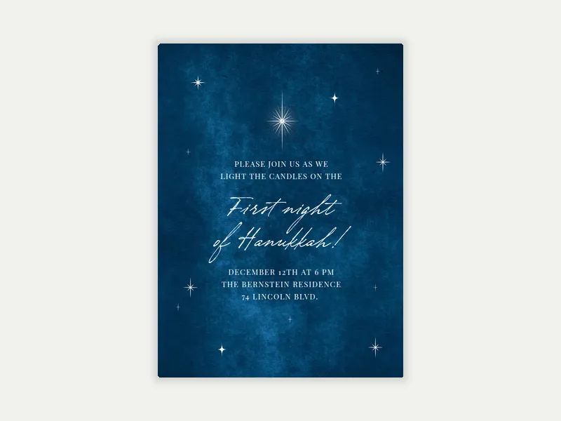 Blue & White Hanukkah - hanukkah - Invitation