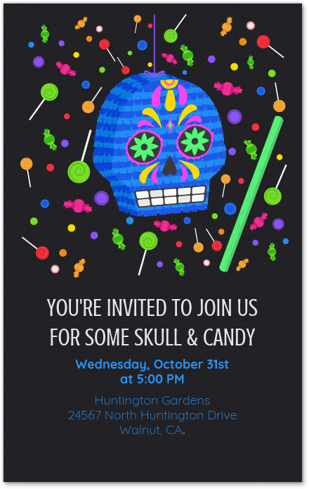 skull candy pinata invitation evite