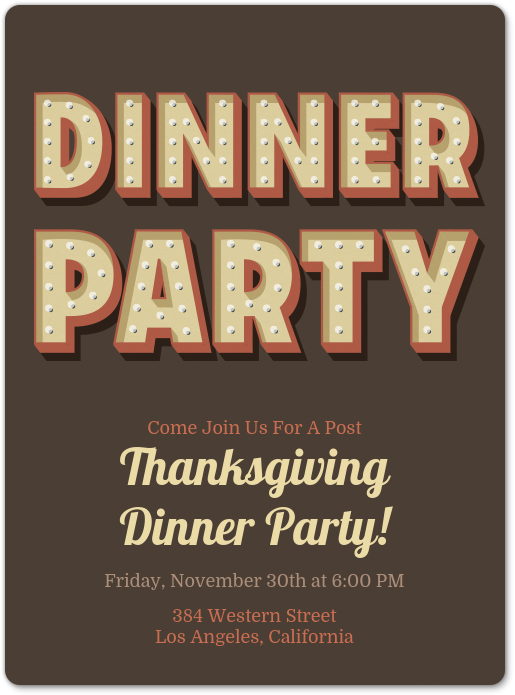 holiday dinner party invitation evite dinner party invitation card