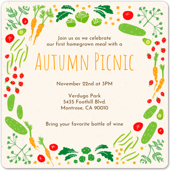 homegrown summer picnic invitation evite