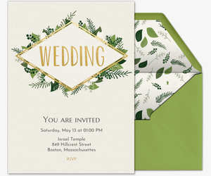 Online Wedding Invitations With Rsvp Tracking Evite Green Wedding Invitation