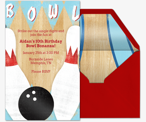 send free online bowling party or league invitations choose from