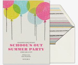 Crayon Balloons Invitation