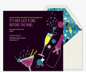 Free Bachelorette Party Invitations Evite Design Your Own Invitation S And Cheers