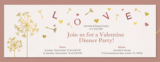 free valentines day online invitations evite valentines dinner invitation