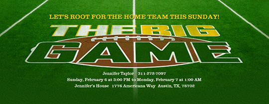 The Big Game Super Party Invitations