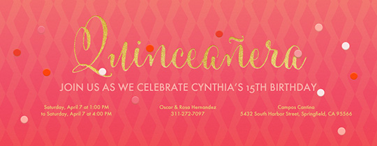 Pink Quinceañera Invitation Pink Quinceañera Invitation